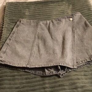 Stradivarius Gray Denim Skirt